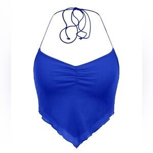 Blue mesh top / size m